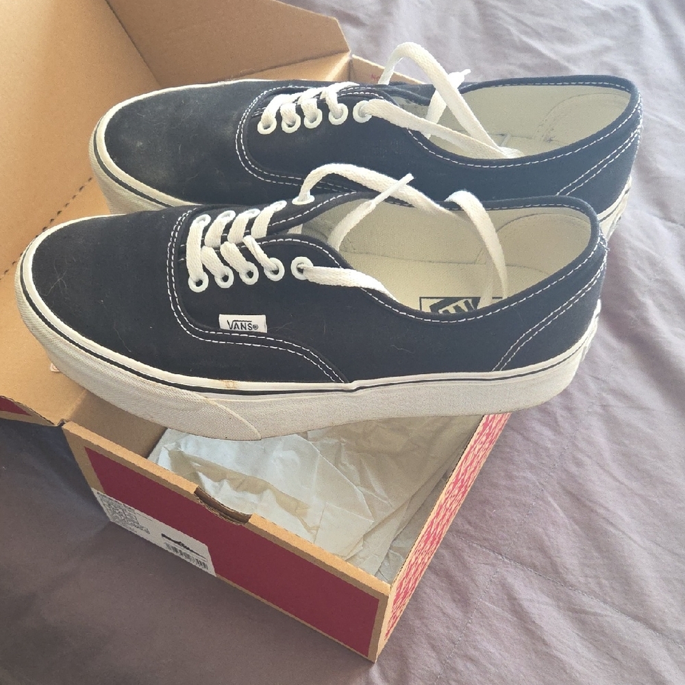 Vans Black Canvas Womens Platform Sz 10 In Box